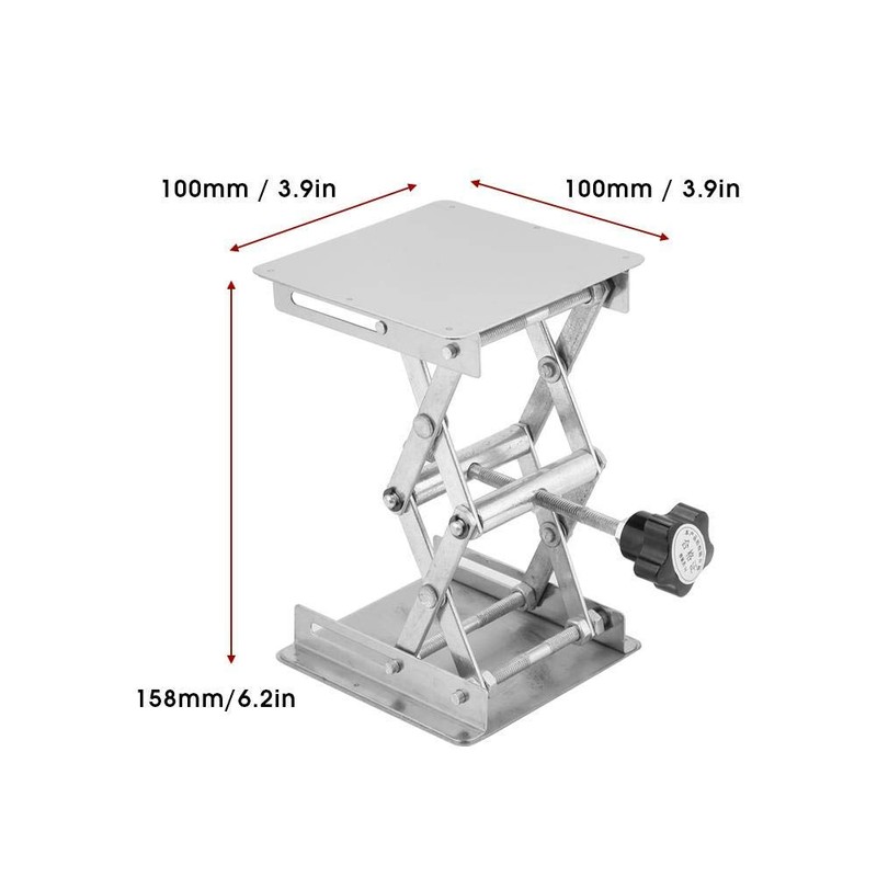 Lab Scissors Jack Stand, 3.9 x 3.9inch Stainless Steel Laboratory