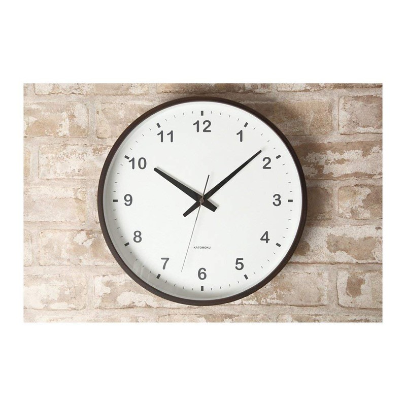KATOMOKU plywood wall clock brown sweep (continuous second hand) km-35L