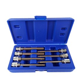 7 Pcs Extra Long Ball Ended Hex Socket Bit Set, 3/8" Drive Allen Hex Key Metric Sockets, 3mm - 10mm Drive Repair Tool Kit