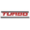 Chrome Finish Metal Emblem Turbo Badge (Red Letter)