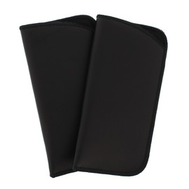 2 Pack Soft Faux Leather Slip In Eyeglass Case, Fits Medium to Large Frames, Black