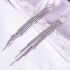 SELOVO Clear Rhinestone Prong Setting Boho Tassel Long Statement Party