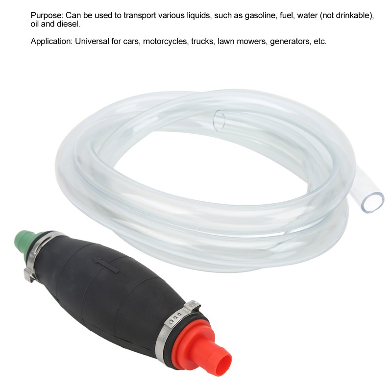 16mm/0.63in Siphon Hand Pump with 2m/6.6ft Hose Gasoline Fuel Water