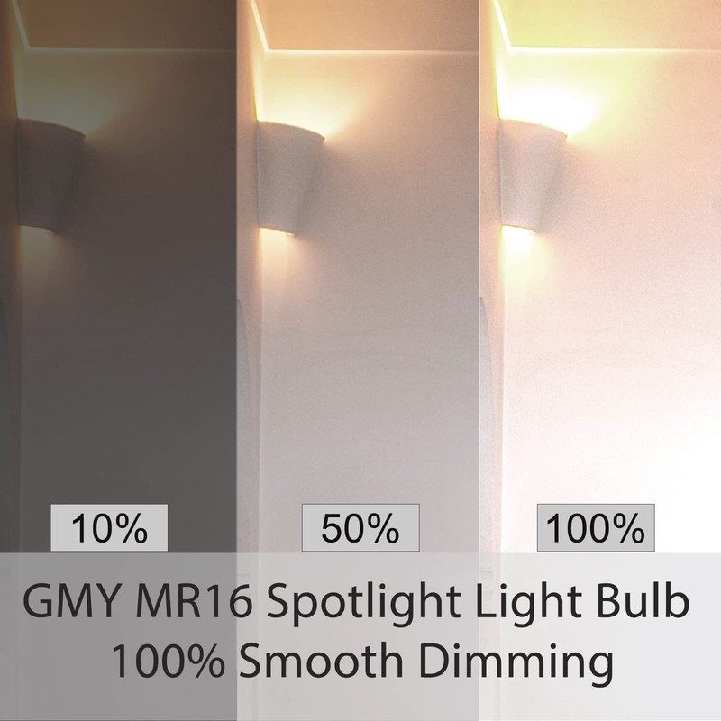 GMY MR16 Halogen Bulbs 50W, 12V GU5.3 Base Dimmable Spotlight,