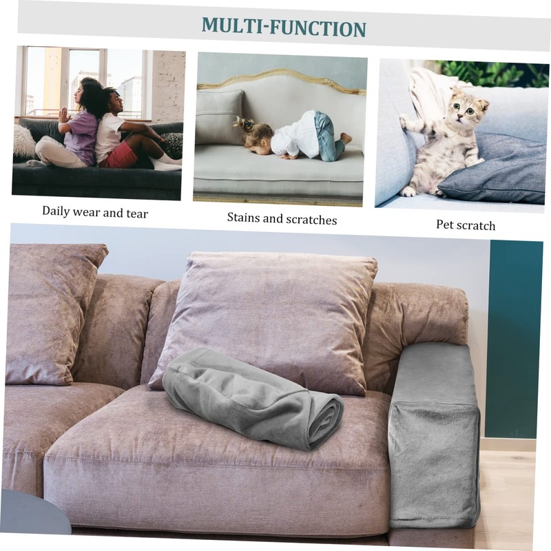 Zerodeko 2Pcs Elastic Sofa Armrest Covers Couch Armrest Protectors Deep