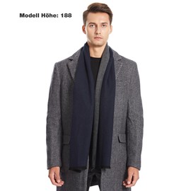 DiaryLook Men's Autumn Cotton Checked Scarf Winter Boys Warm Long Scarf with Luxurious, Navy blue and dark grey