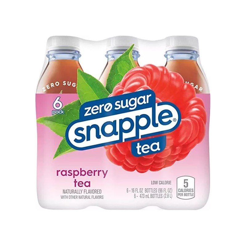 Snapple Diet Zero Sugar Raspberry 16 oz Bottles (Pack Of