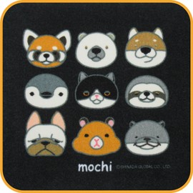 Sinada Global Mochi Series Mini Towel, Mochi Series Pattern, Black, Face Zurari, 22 x 22 x Miscellaneous Goods, Handkerchief, Small Towel, Animal, Lesser, Polar Bear, Penguin, Animal