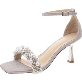 Betsey Johnson Women's Milo Heeled Sandal, Champagne, 7