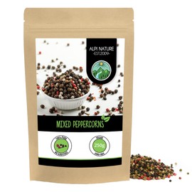 Mixed peppercorns (250g, 8.8oz), mixed pepper 100% natural, without additives, vegan, peppercorns colored