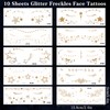 LLOUSSAK 10Pcs Glitter Freckles Face Tattoo, Gold Freckles Temporary Face