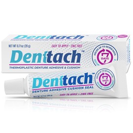 Denttach Seven Denture Adhesive, Thermoplastic Denture Adhesive, Cushion, Reliner for Upper and Lower Dentures, Comfortable, Secure Denture Grip for Up to 7 Days, Non Glue, Zinc Free