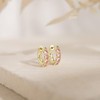 GLoquat 14k Gold Plated Pink Cubic Zirconia Hoop Earring for