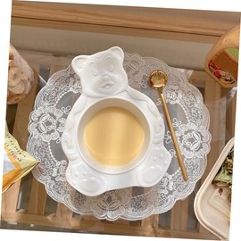 MAGICLULU 1Pc Creative Bear Shaped Ceramic Steamed Egg Mold High Temperature Resistant Baking Bowl for Desserts Puddings and Salads Unique Kitchen Tool for Home Use