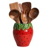 Bicuzat Strawberry Shaped Ceramic Kitchen Utensil Holder, Large Cooking Utensil