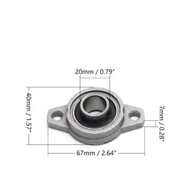 Othmro KFL002 15mm Bore Dia Zinc Alloy/Chrome Steel Flange Bearing Set Screw Cap Set of 2