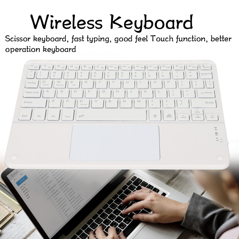 Wireless Keyboard with Touchpad Quadrate Keycap Ultra Thin 10inch Wireless
