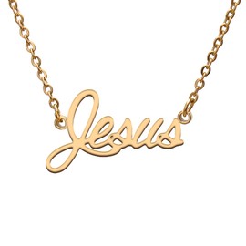 Jesus Name Tag Necklaces for Her His Friends Familys Relationship Memory Jewelry Gift