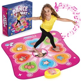 Play22 Dance Mat for Kids - Best Birthday Gifts for Girls & Boys Electronic Dance Game Toy for Kids, Adjustable Volume, 5 Levels - Dance Pad with LED Lights & Built-in Music for Ages 3-12 Years Old