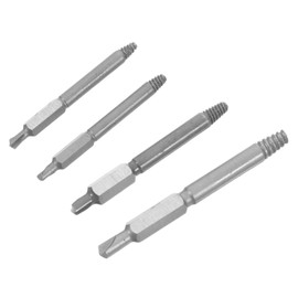 Mipcase 4pcs High-speed Steel Broken Bolt Extractor Set for Automotive Use Double-ended Screw Extractor Kit for Removing Rusted Damaged Stripped Screws