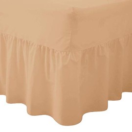 R&Z Luxuary Plain Polycotton Fitted Valance Sheet SIngle, DOuble, King, Super King (Latte/Mocha, Double)