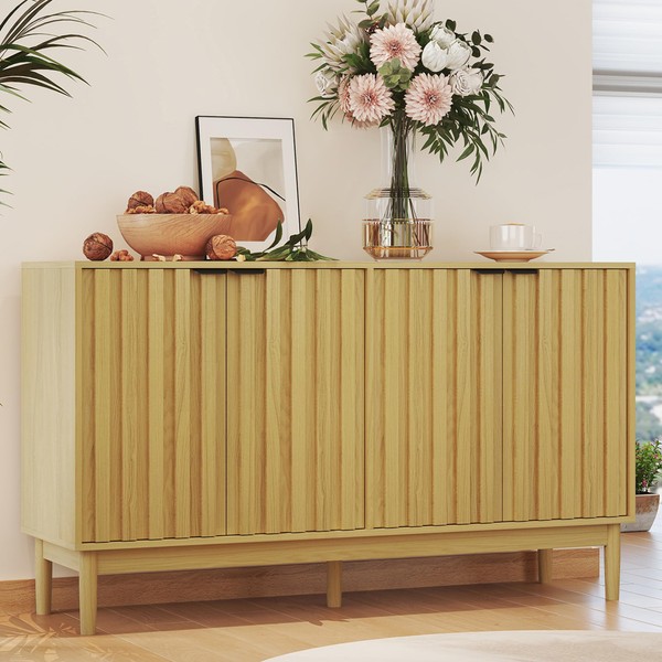 Otterease Buffet Cabinet with Storage, Sideboard Cabinet with Fluted Door,