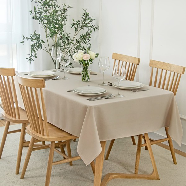 maxmill Slubby Texture Tablecloth Water Resistance Antiwrinkle Spillproof Soft Washable