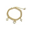 JTK Design Women Curb Chain Charm Bracelet Faith Love Lucky