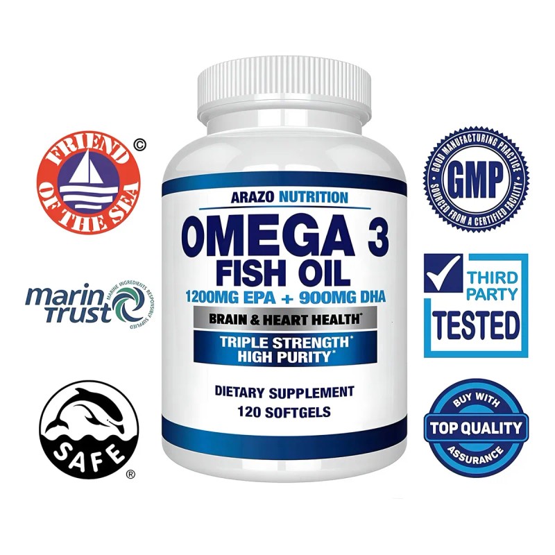 Arazo Omega 3 Aceite De Pescado Epa+dha 120 Cápsulas Sabor