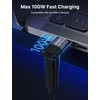 JSAUX Adaptador USB-C macho a USB-C hembra de 90 grados,
