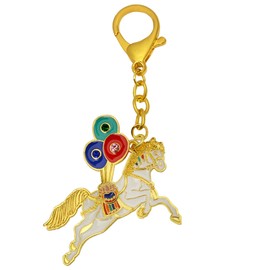 Joyos Wind Horse Amulet Keychain Chinese Feng Shui Decorative Art Peace Wealth Perspect Success Happiness New Year Christmas Gift, Gw5329