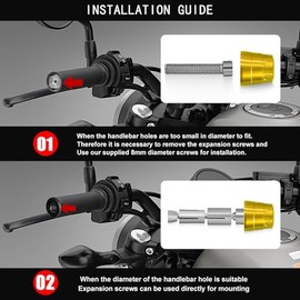 MFGZD 14-22mm Motorcycle Handlebar Grips Handlebar Ends, CNC Universal Motorcycle Handlebar Weights For Kawasaki Honda Suzuki Yamaha CFMOTO With a Handlebar Inner Diameter of 14-22mm