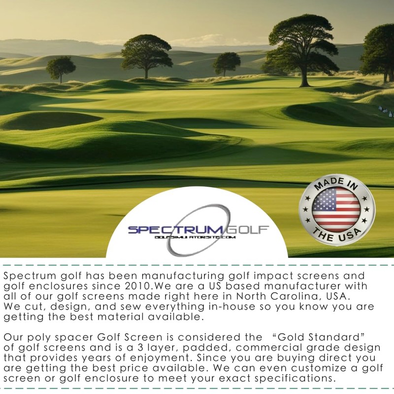SPECTRUM GOLF SIMULATORS- Golf Impact Screen Poly Blend for Golf