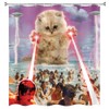 MERCHR Funny Alien Kitten cat Shower Curtain, UFO on The