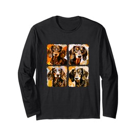 Schokoladencreme Dackel Pop Art Langarmshirt