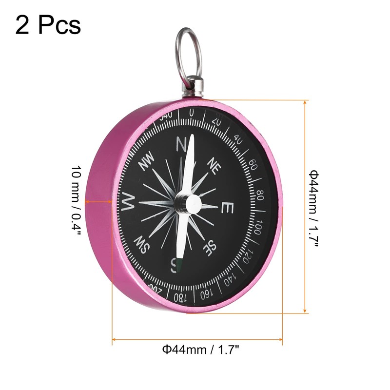 PATIKIL Pocket Compass, 2 Pack Survival Sports Navigation Compass with