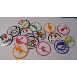 Unbranded Pre Cut One Inch Bottle Cap Images Sports Cheer Cheerleading Mix Free Ship - photo, 15 images