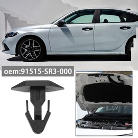 ECSiNG 40pcs Rear Hood Cowl Retainer Clips 91515-SR3-000 Nylon Seal Weatherstrip Clip Compatible with Honda Compatible with Acura Civic CR-V Del, Black