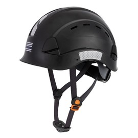 Hard Hats Construction Safety Helmet, LOHASTAR Adjustable Men Worker ANSI Z89.1 Approved OSHA Hardhat Black Hard Hat Industrial Construction Helmet (O2 Black)