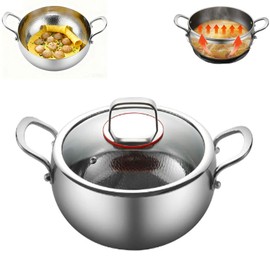 Toutrop Titanium Hammered Soup Pot, Nonstick Soup Pot, Large Cooking Pot with Lid, Heavy Duty Induction Cooking Pot, Sturdy & Double Handle, Dishwasher Safe,with lid,11.02 in