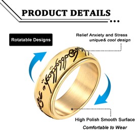 Lord of the Rings Merchandise Ring of Power For Men And Women Fidget Ring Men