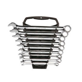 SATA ST09020SJ Combination Spanner, Combination Spanner, Open-End Spanner, Wrench Set Metric 8-19 mm Polished CR-V Steel with Carrier for Storage, 9 Pieces
