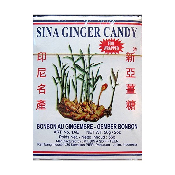 4 Boxes Sina Ginger Candy (Ting Ting Jahe) 2 oz.