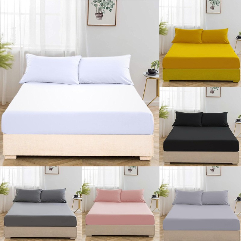 EV DEKOR Extra Deep Fitted Sheet Super King, White -