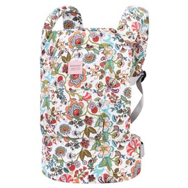 Bebamour Baby Dolls Carriers for Kids Cotton Front and Back Carrier for Carrying Stuffed Toys Presents for Boys and Girls (New White Flower)