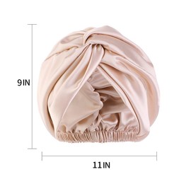 Silk Hood for Sleeping, Sleep Cap, Silk Bonnet, Super Soft Faux Silk Hair Care Night Hat, Satin Bonnet Hair Cap with Elastic Band, Suitable for Washing, Make-Up and Sports