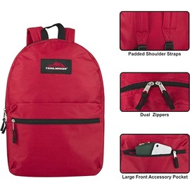 Trail maker Backpack with School Supplies for Kids - 20 Piece Back to School Supplies with 17" Backpack (Red Pack)