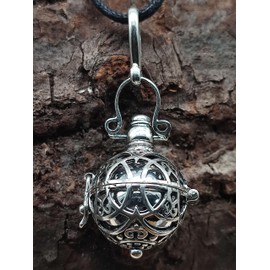 Kiss of Leather Engelsrufer Pendant 925 Sterling Silver 16 mm Diameter with Silver Chain 41-66 cm, Sterling Silver