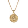 Gold St Christopher Necklace Mens Womens Saint Christopher Pendant Necklace