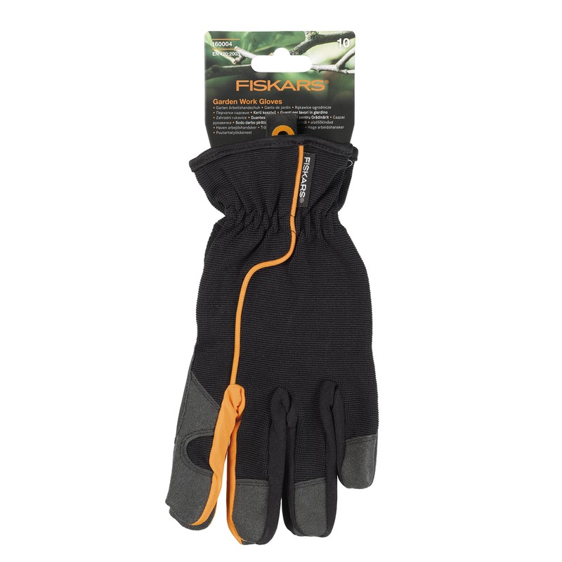 Fiskars 1003478 Gardening Gloves Size 8-S Black / Orange, Garden,